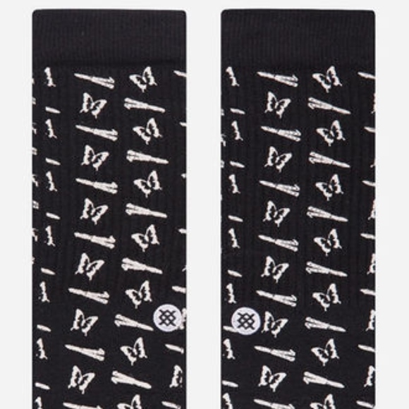 STANCE Butterflies Mens Socks Medium Black - Picture 2 of 5